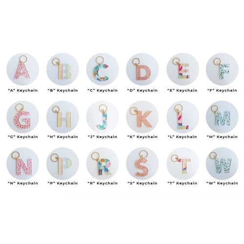 Patterned Initial Keychains {Initial/Pattern Options}